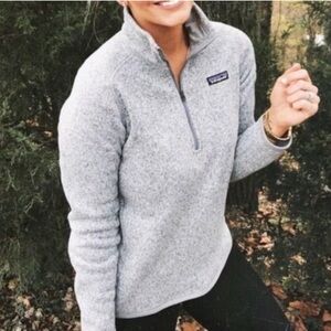 PATAGONIA Women's Better Sweater 1/4 Zip Fleece Jacket Birch White Size Small